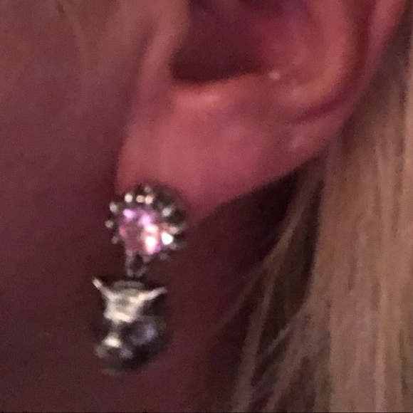 Gucci Jewelry | PINK Crystal Tiger Earrings, (One Size), New | - Picture 6 of 6